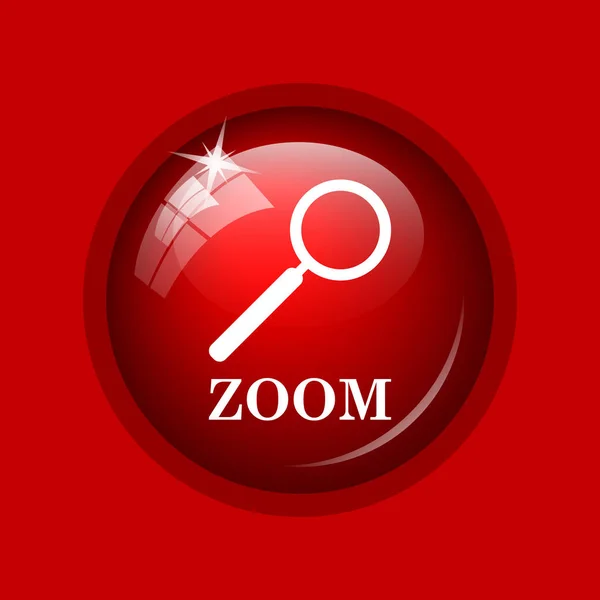 Zoom Avec Icône Loupe Bouton Internet Sur Fond Rouge — Photo
