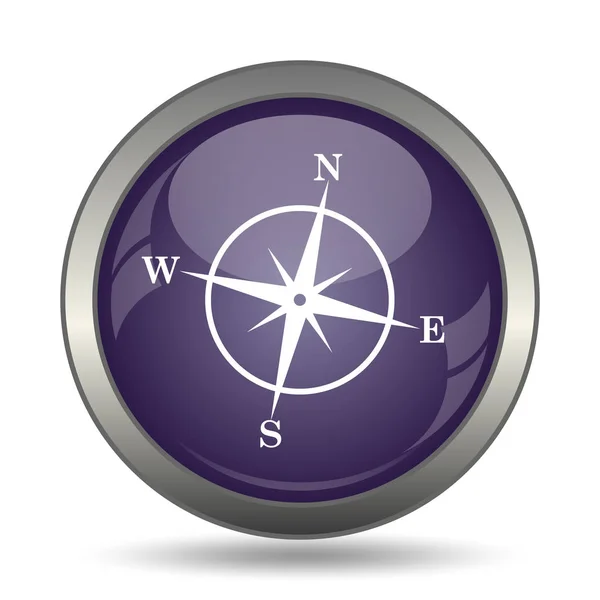 Ikona Kompas Przycisk Internet Białym Tle — Zdjęcie stockowe