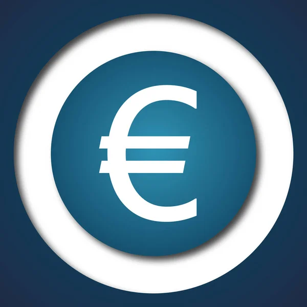 Ícone Euro Botão Internet Fundo Branco — Fotografia de Stock