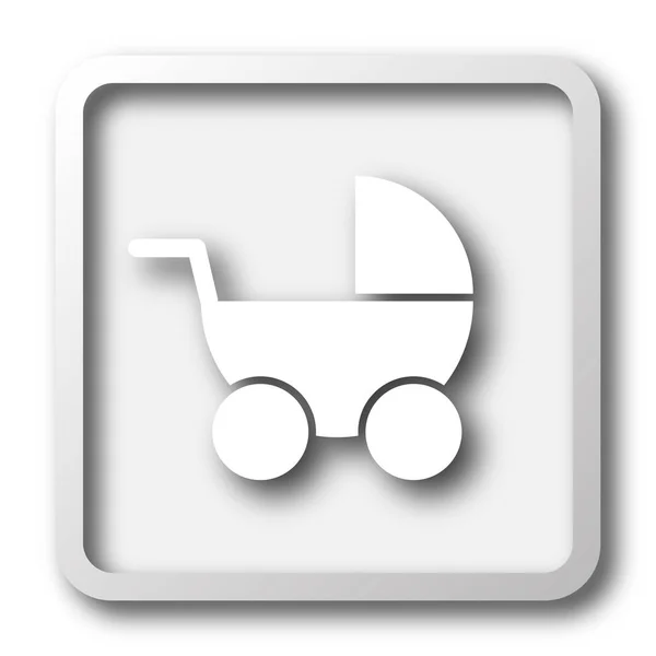 Icono Carro Bebé Botón Internet Sobre Fondo Blanco —  Fotos de Stock