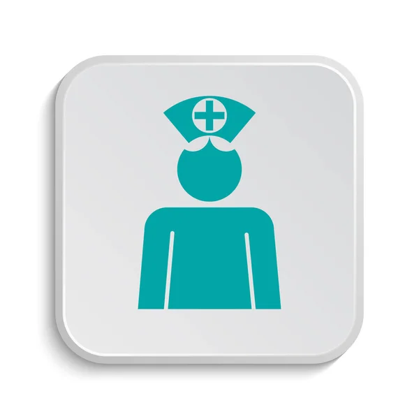 Икона Медсестры Кнопка Интернет Белом Фоне — стоковое фото