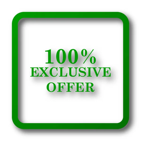 100 Exclusive Offer Icon Internet Button White Background — Stock Photo, Image