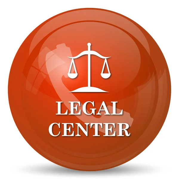 法的センター アイコン 白い背景の上のインター ネット ボタン — ストック写真