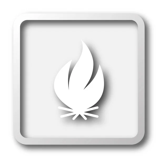 Fire Icon Internet Button White Background — Stock Photo, Image
