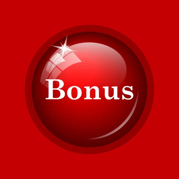Bonus Simgesi Internet Düğmesini Kırmızı Zemin Üzerine — Stok fotoğraf