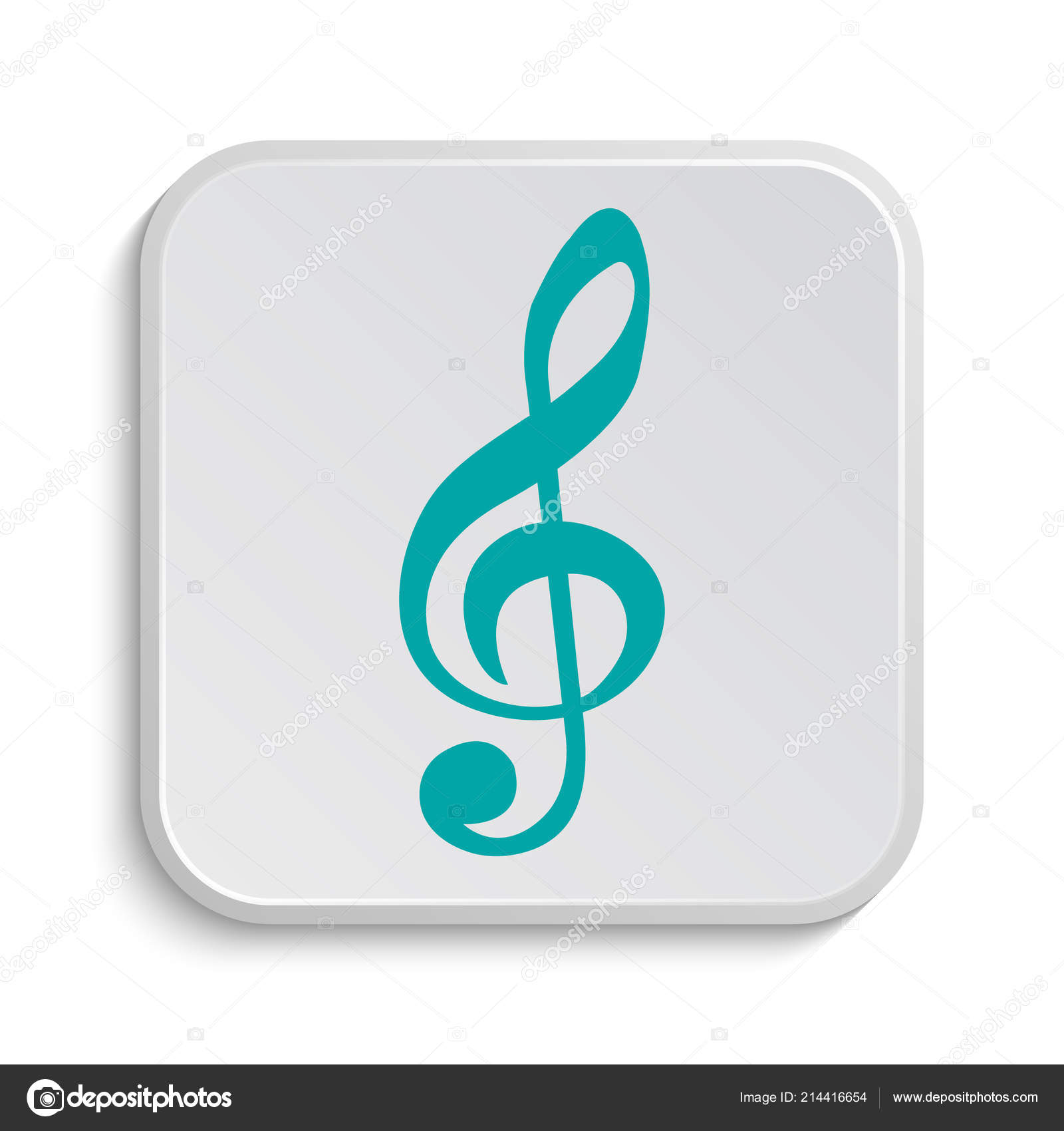 Icono Nota Musical Botón Internet Sobre Fondo Blanco — Foto de stock  #214416654 © valentint, image size:1600x1700