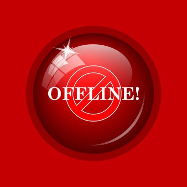 Çevrimdışı simgesi. Internet düğmesini kırmızı zemin üzerine