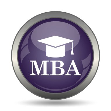 MBA simgesi. Beyaz arka plan üzerinde Internet düğmesi