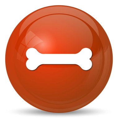 Kemik simgesi. Beyaz arka plan üzerinde Internet düğmesi