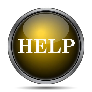 Yardım simgesi. Beyaz arka plan üzerinde Internet düğmesi