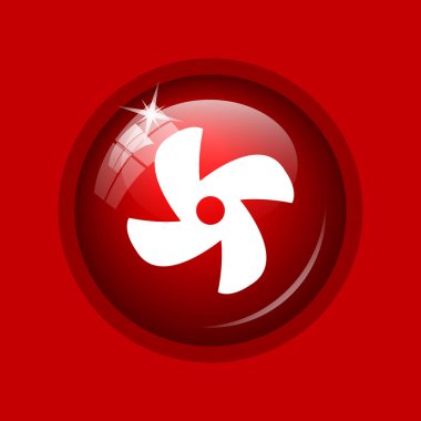 Fan simge. Internet düğmesini kırmızı zemin üzerine