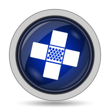 Tıbbi yama simge. Beyaz arka plan üzerinde Internet düğmesi