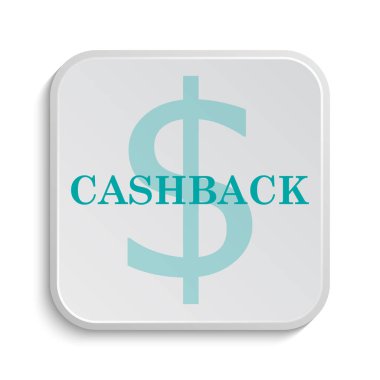 Cashback simgesi. Beyaz arka plan üzerinde Internet düğmesi