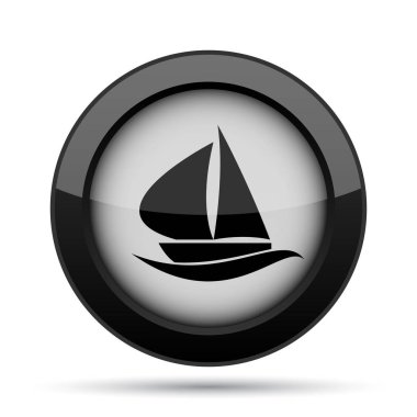 Yelkenli simgesi. Beyaz arka plan üzerinde Internet düğmesi