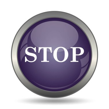 Simge durdurmak. Beyaz arka plan üzerinde Internet düğmesi