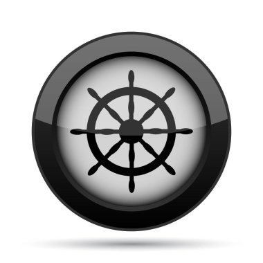 Deniz tekerlek simgesi. Beyaz arka plan üzerinde Internet düğmesi