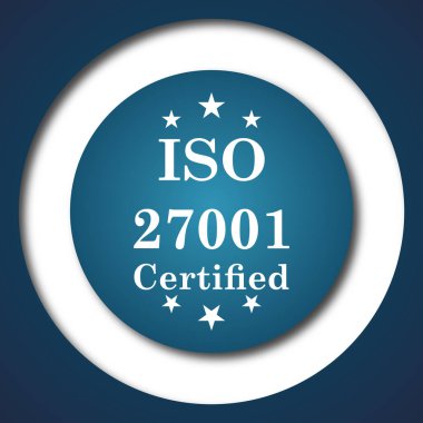 ISO 27001 simgesi. Beyaz arka plan üzerinde Internet düğmesi
