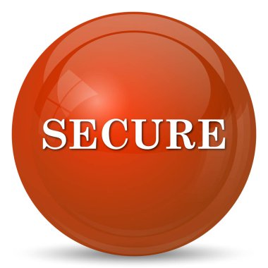 Güvenli simgesi. Beyaz arka plan üzerinde Internet düğmesi