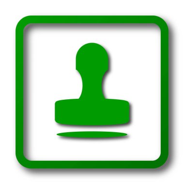 Damga simgesi. Beyaz arka plan üzerinde Internet düğmesi