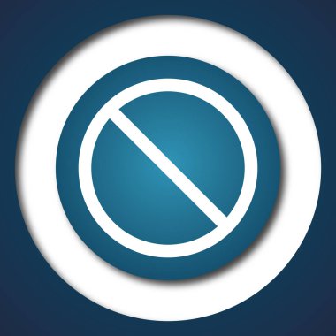 Yasak simgesi. Beyaz arka plan üzerinde Internet düğmesi