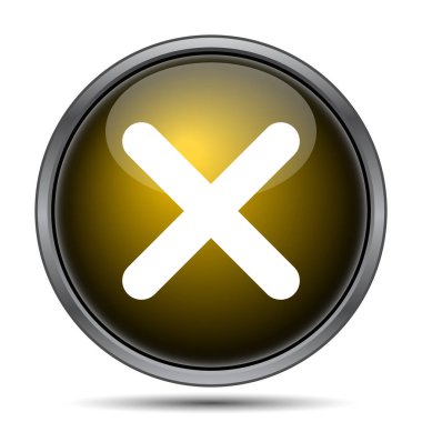 Kapat simgesini x. Beyaz arka plan üzerinde Internet düğmesi