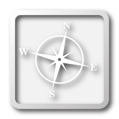 Pusula simgesini. Beyaz arka plan üzerinde Internet düğmesi