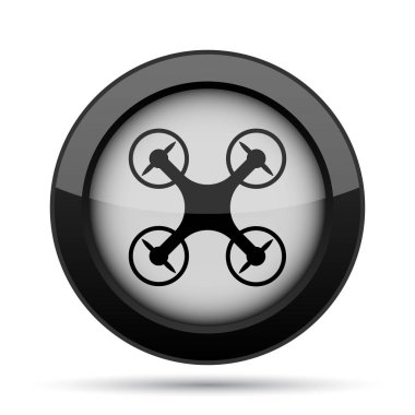 Drone simgesi. Beyaz arka plan üzerinde Internet düğmesi