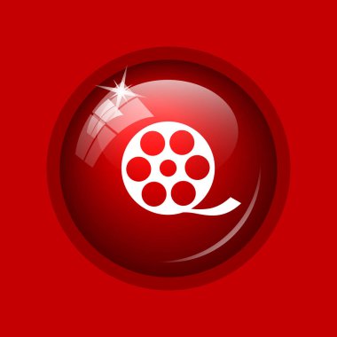 Video simgesi. Internet düğmesini kırmızı zemin üzerine