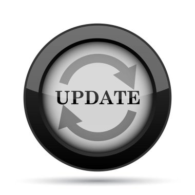 Update simgesi. Beyaz arka plan üzerinde Internet düğmesi
