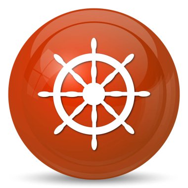 Deniz tekerlek simgesi. Beyaz arka plan üzerinde Internet düğmesi