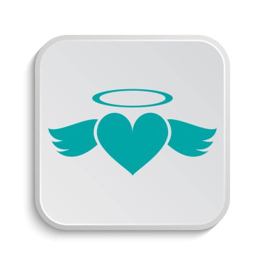 Kalp meleği simgesi. Beyaz arka plan üzerinde Internet düğmesi