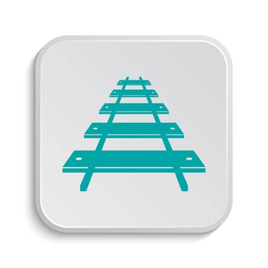 Demiryolu yol simgesi. Beyaz arka plan üzerinde Internet düğmesi