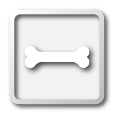 Kemik simgesi. Beyaz arka plan üzerinde Internet düğmesi