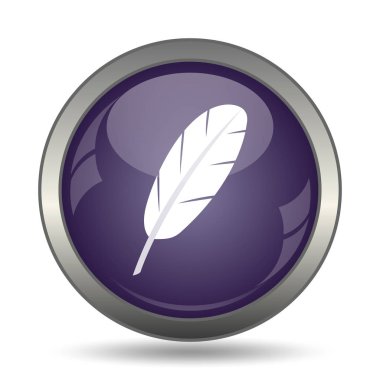 Tüy simgesi. Beyaz arka plan üzerinde Internet düğmesi