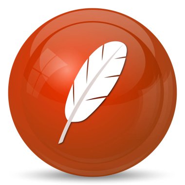 Tüy simgesi. Beyaz arka plan üzerinde Internet düğmesi