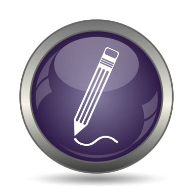 Kalem simgesi. Beyaz arka plan üzerinde Internet düğmesi