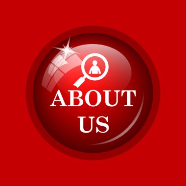 Hakkımızda simgesi. Internet düğmesini kırmızı zemin üzerine