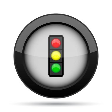 Trafik ışığı simgesi. Beyaz arka plan üzerinde Internet düğmesi