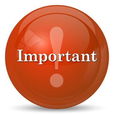 Önemli simgesi. Beyaz arka plan üzerinde Internet düğmesi