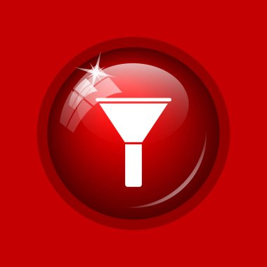 Filtre simgesi. Internet düğmesini kırmızı zemin üzerine