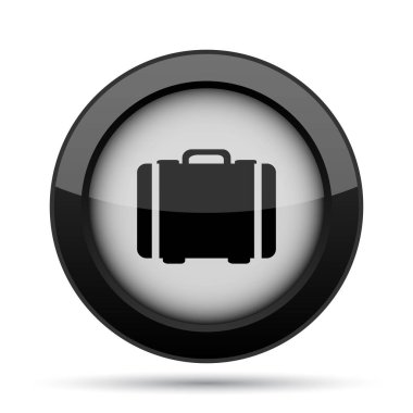 Bavul simgesi. Beyaz arka plan üzerinde Internet düğmesi