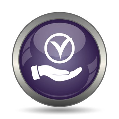 El simgesi ile kene. Beyaz arka plan üzerinde Internet düğmesi