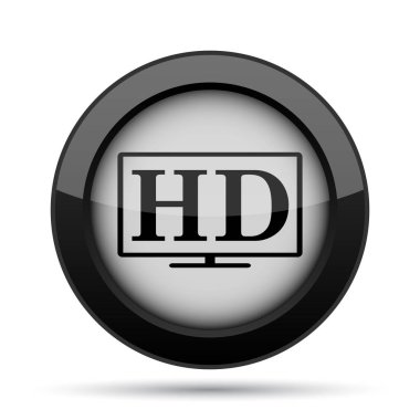 HD Tv simgesi. Beyaz arka plan üzerinde Internet düğmesi