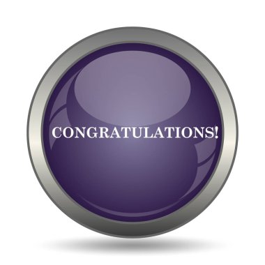 Tebrikler simgesi. Beyaz arka plan üzerinde Internet düğmesi