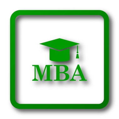 MBA simgesi. Beyaz arka plan üzerinde Internet düğmesi