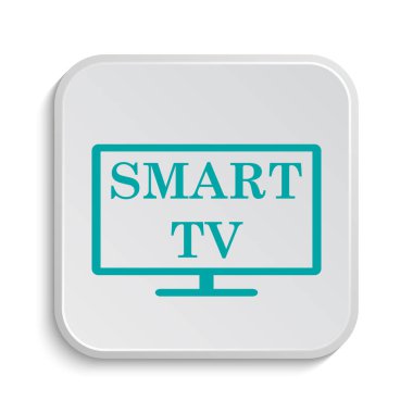 Akıllı tv simgesi. Beyaz arka plan üzerinde Internet düğmesi