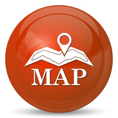 Harita simgesi. Beyaz arka plan üzerinde Internet düğmesi