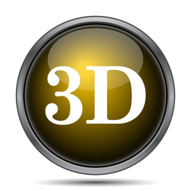 3D simgesi. Beyaz arka plan üzerinde Internet düğmesi