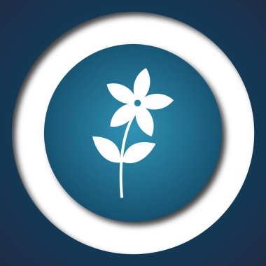 Çiçek simgesi simgesi. Beyaz arka plan üzerinde Internet düğmesi