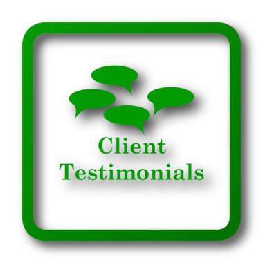 Müşteri referansları simgesi. Beyaz arka plan üzerinde Internet düğmesi